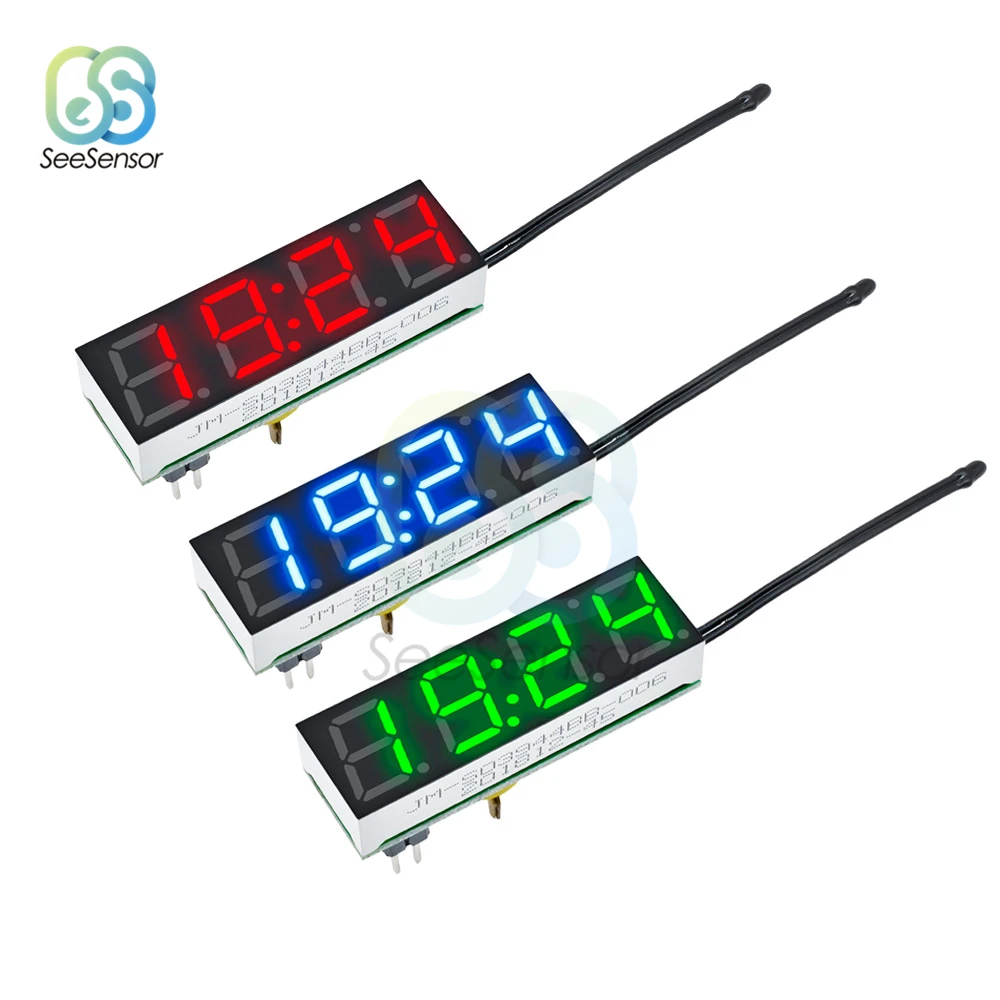 

DC 5V-30V DS3231 3 In 1 LED Digital Time Clock Temperature Voltage Module Thermometer Voltmeter for Car Motorcycle