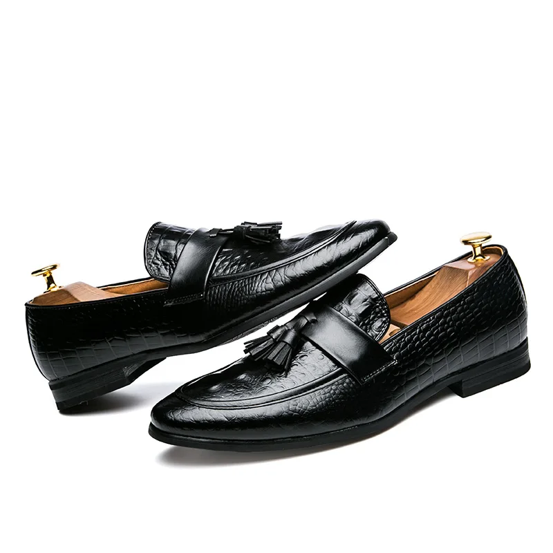 mens tassel shoes leather italian formal snake fish skin dress office footwear luxury brand fashion elegant oxford shoes for men (8)