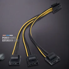 Расширенный блок питания видеокарта 6pin поворот на 4pin IDE разъемы от одного до трех источник питания 20 см для ETH miner GPU карты