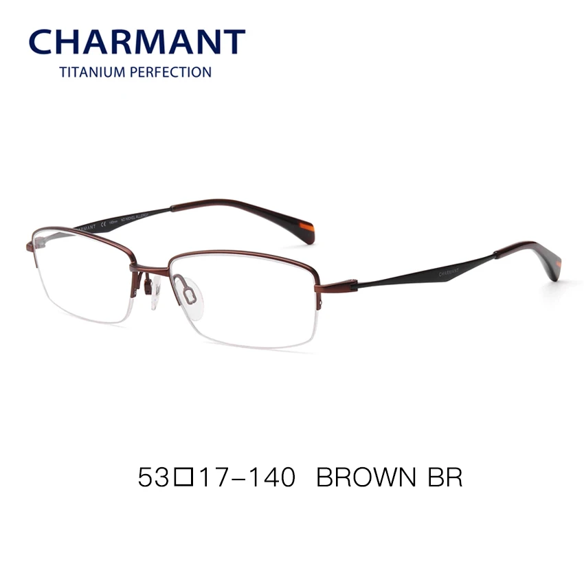 CHARMANT Pure Titanium Spectacle frame for men Beta Titanium Eye Frame Women Half Rimless Optical Glasses Eyewear CH10282