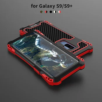 

For Samsung S9 case Samsung Galaxy S9 plus Case Cover Shockproof Carbon Fiber Aluminum Metal Armor R-JUST Case For Galaxy S9