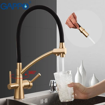 

GAPPO G4398-1 kitchen faucet gold kitchen Mixer tap with filtered water tap Brass faucet mixer water crane torneira para cozinha