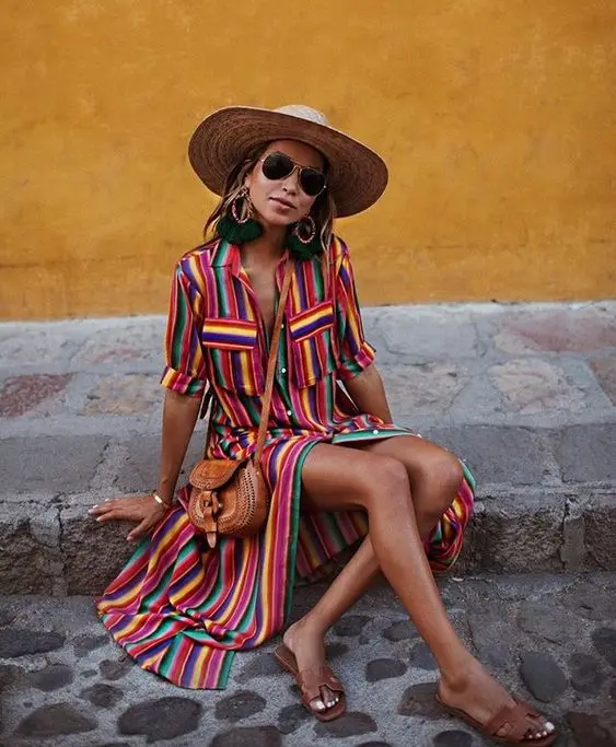

Bodycon 2018 plus size brand new summer striped long maxi print dress women casual loose shirt print chiffon dresses