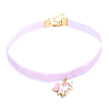 

Necklace For Girls Children Kids Enamel Cartoon jewelry Women Animal Lace Choker Necklace Pendant Party
