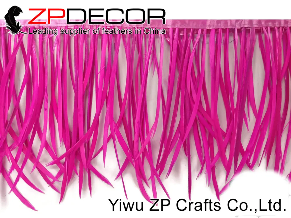 Фабрика zpdecor Массовая 10 ярдов/партия ярко-розовый окрашенная в полоску Гусь Биот с отделкой перьями юбка вечернее платье