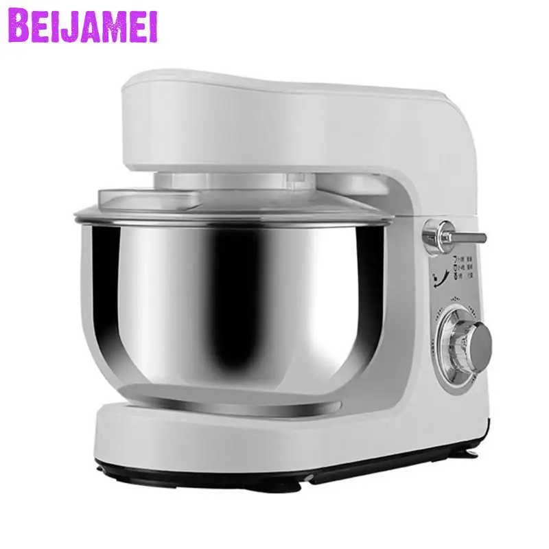 BEIJAMEI Electric Bread Stand Dough Mixer Eggs Blender Kitchen Commercial Food Milkshake Cake Mixing Kneading Machine