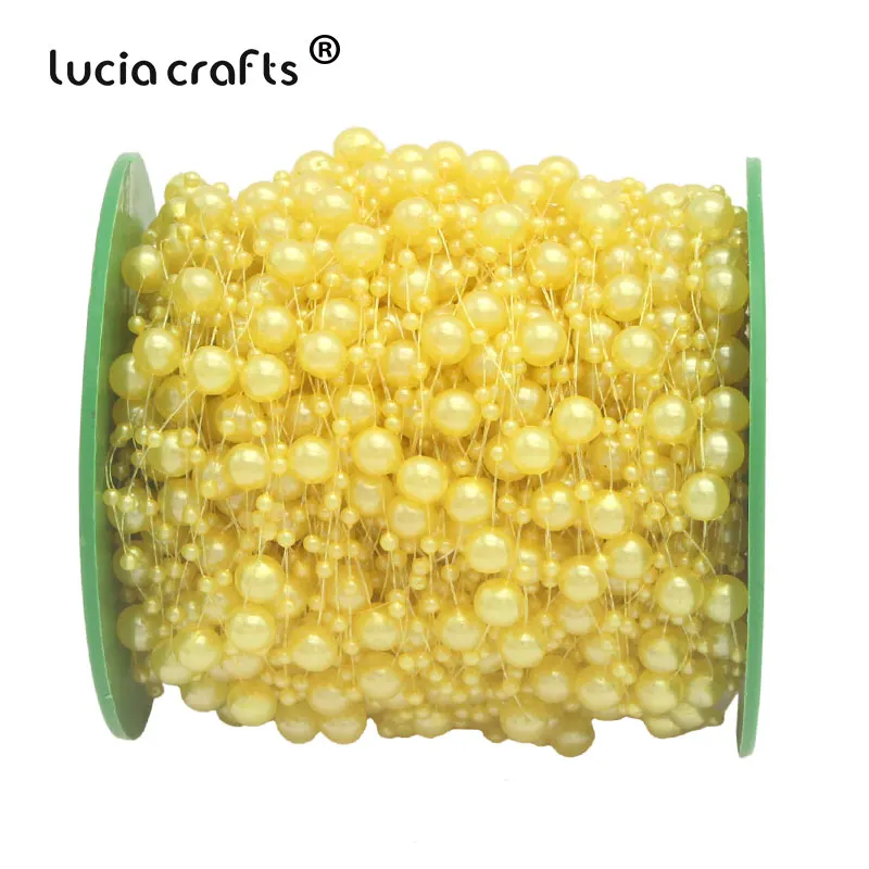 Lucia crafts 60 м/рулон смешанный 3/8 мм искусственный цепочка с жемчужными бусинами гирлянды искусственные цветы для свадьбы свадебный букет цветы C0613