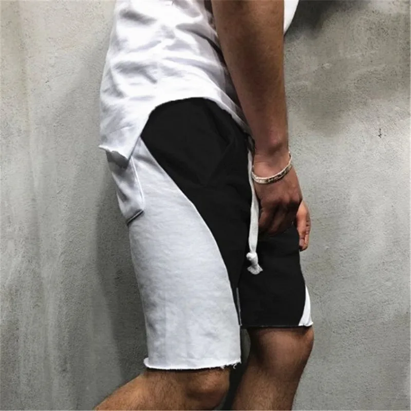 Летние хлопковые Свободные Лоскутные Повседневные Шорты мужские спортивные тренажеры фитнес спортивные штаны для бега и тренировок брендовые модные шорты