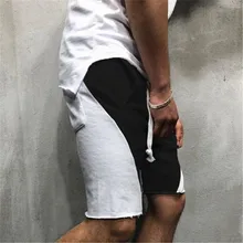 Летние хлопковые Свободные Лоскутные Повседневные Шорты мужские спортивные тренажеры фитнес спортивные штаны для бега и тренировок брендовые модные шорты