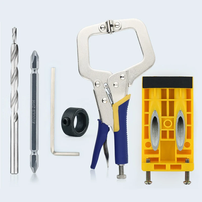 

wear resistance Mini Pocket Slant Hole Jig System Kit Drill Bit Woodwork Tools Set Accessories