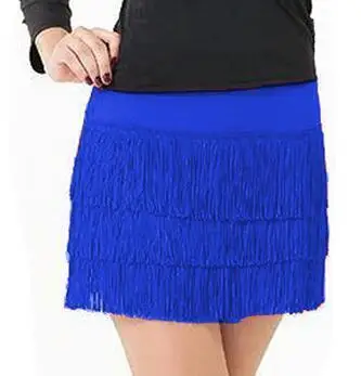 Юбка с кисточками для латинских танцев для девочек, юбка для занятий танцами для взрослых и детей, юбка с бахромой для танцев, бальный костюм для латинских танцев - Цвет: blue level skirt