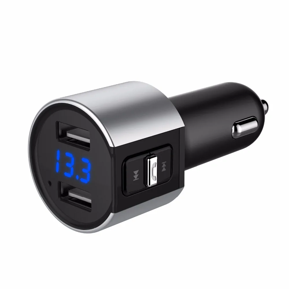 Bluetooth FM Transmitter Wireless In-Car MP3 Player Bluetooth Transmitter Radio FM Transmitter with Dual USB port for SmartPhone