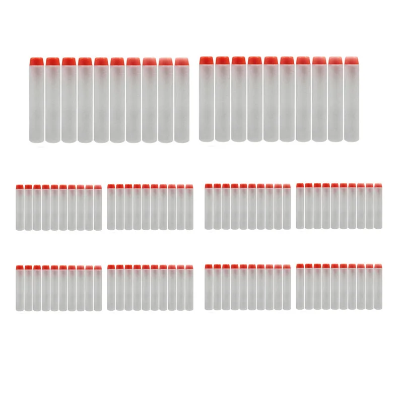 100 шт многоцветный 7,2 см EVA мягкий полый отверстие головы Запасной комплект для Дартс Игрушечный Пистолет пули для Nerf комплект бластеров дети подарки на день рождения