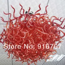 C91-Free Большой Красный Выдувное Стекло Люстра Свет