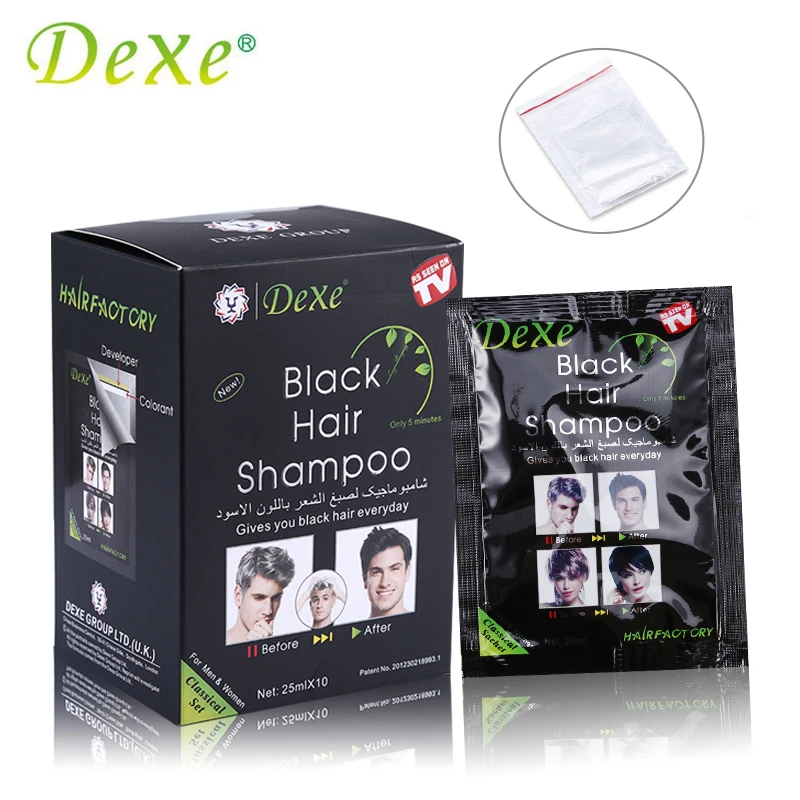 

10pcs/set Dexe Black Hair Shampoo Hair Color Only 5 Minutes White Become Black Fast Hair Dye Crayons for temporary hair dye