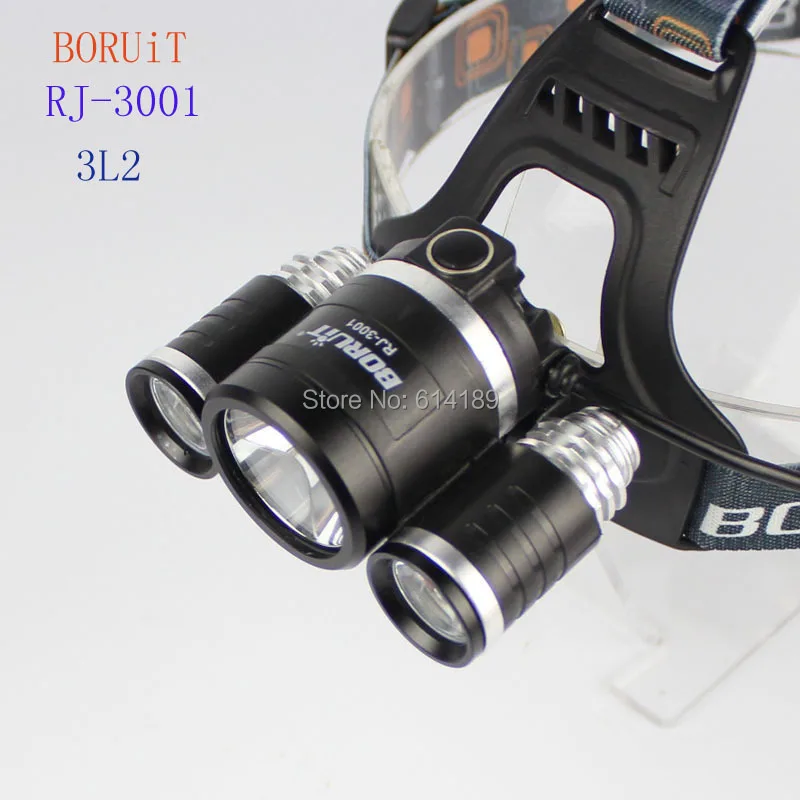 Boruit rj-3001 3xcree XM-L2 5800 люмен 4-режим USB Перезаряжаемые светодиодные фары (2x18650)