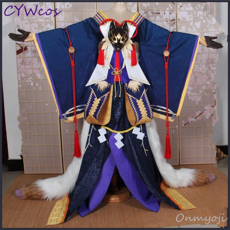 

Game Onmyoji Cosplay SSR Yu Caoqian Skin Cosplay Costume Halloween Uniforms Costume Japanese Kimono Kimono+Tail+Headdress+Gloves
