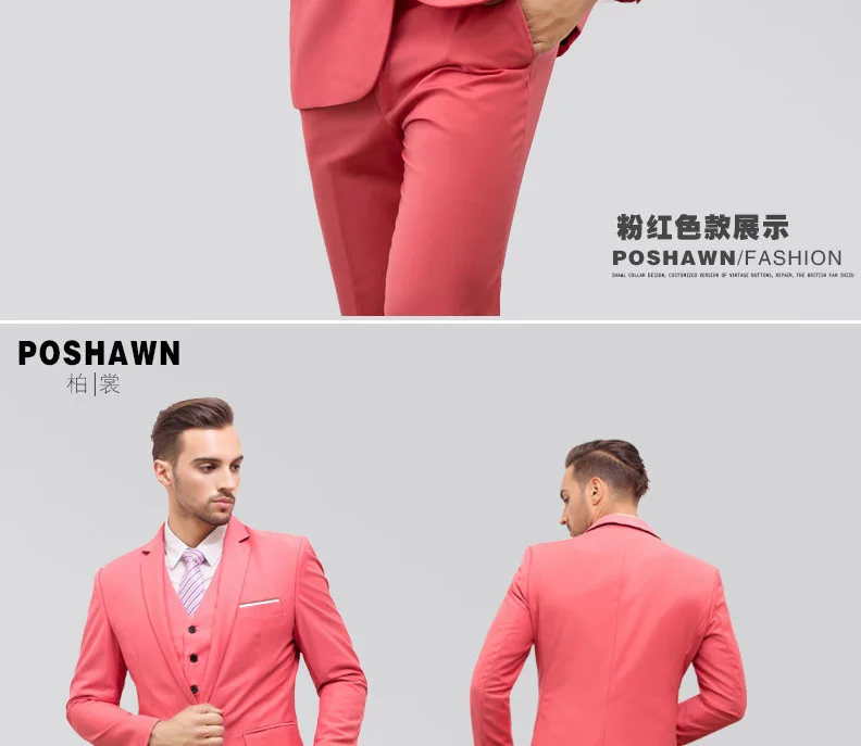 S-4XL 7 видов цветов куртка + жилет + брюки бесплатная shipping2015men деловой костюм смокинг свадебные костюмы жениха мужчин костюм из 3 предметов