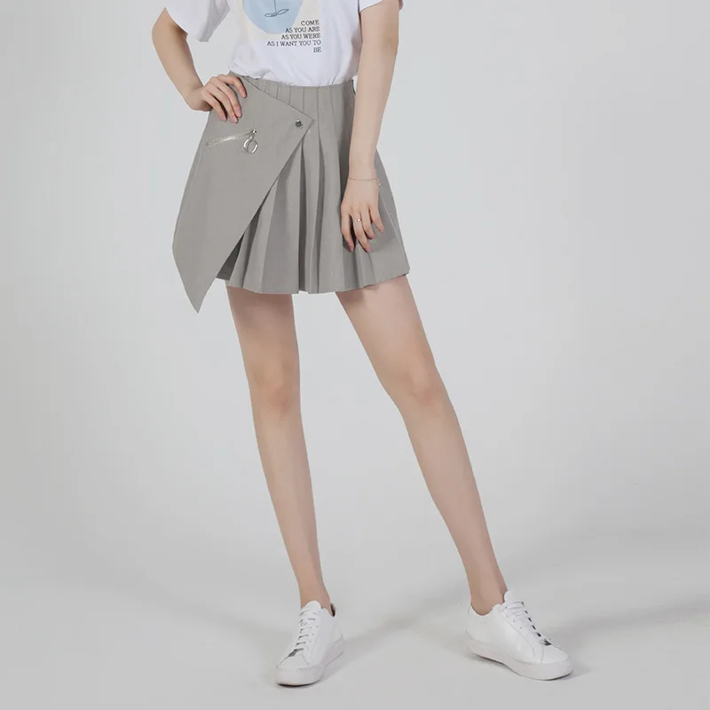 

Women's Skirt 2019 Summer New High Waist Irregular Short Pleated Skirt Women A-Line Short Skirt Women