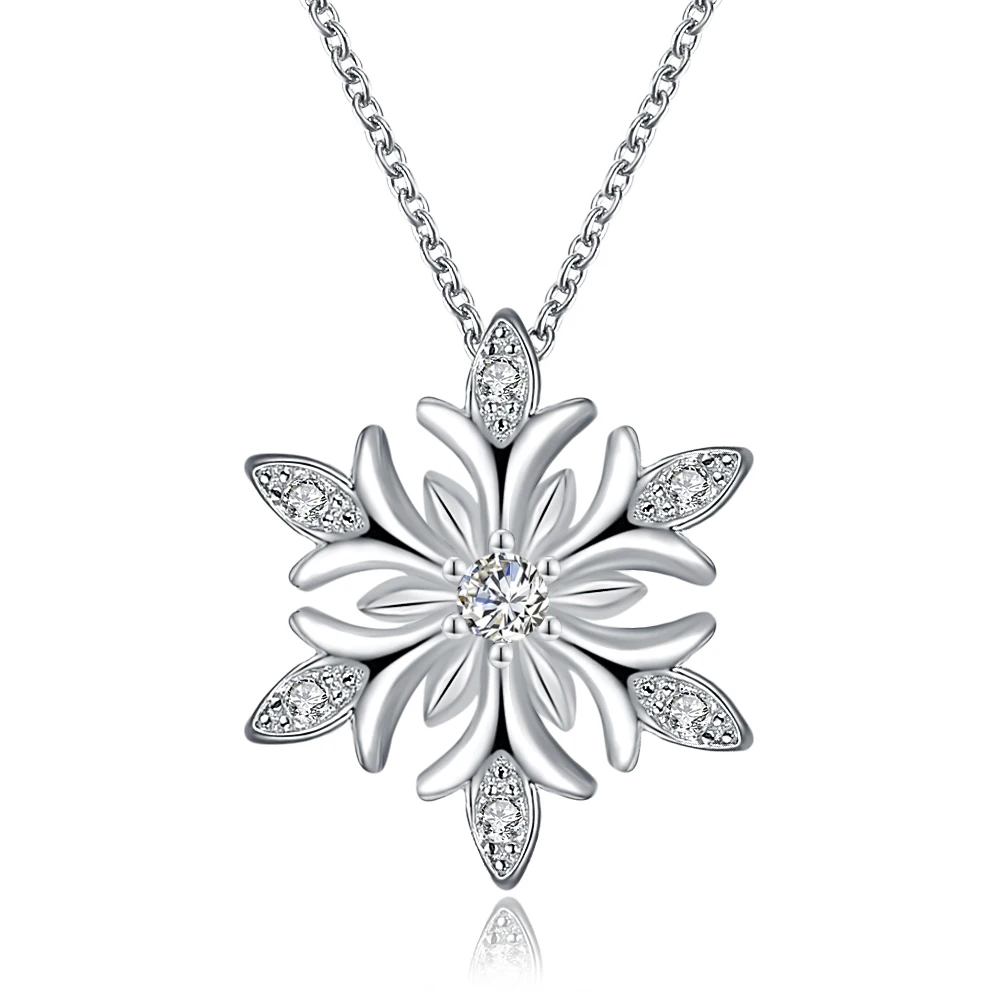 Snowflake Pendant Silver Color with Zirconia Jewellery Valentine