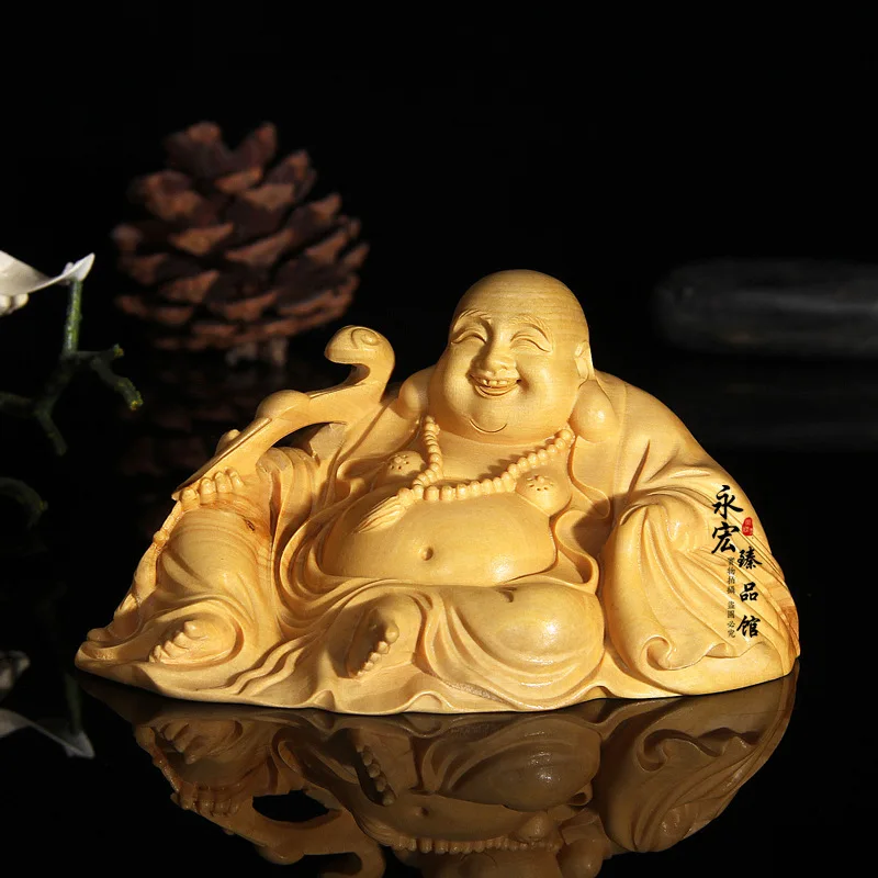 

The wood carving of the Buddha belly home decoration desktop ornaments(A085)