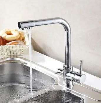 

Kitchen Faucet Dual Spout Drinking Water Filter Dot Brass Purifier Faucet Vessel Sink Mixer Tap Torneira