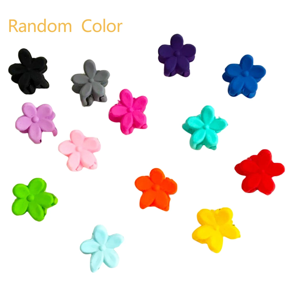 

20PCS Small Flowers Gripper Random Color Hairpins Cute Children Girls 4 Claws Plastic Hair Clip Clamp Hair Accessories