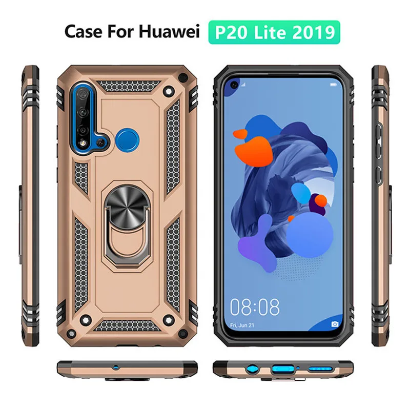 Magnet Armor Shockproof Case for Huawei P30 P20 Lite Pro Y6 Y7 Y9 PSmart for Hononr 10 Lite Nova 3e 4e 5 Finger Ring Case