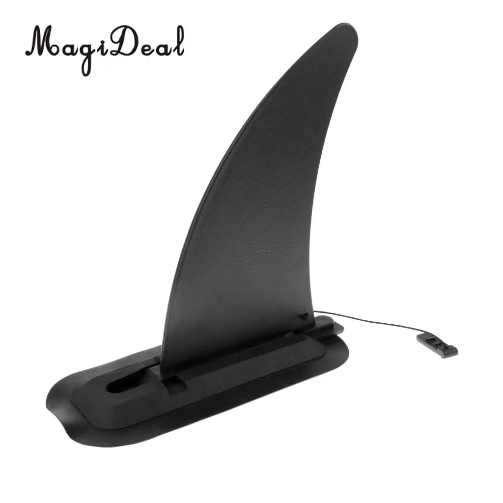 MagiDeal High Quality 1Pc Kayak Skeg Tracking Fin Split Fin Mounting Points Watershed Board Canoe Boat Replacement Acce Black