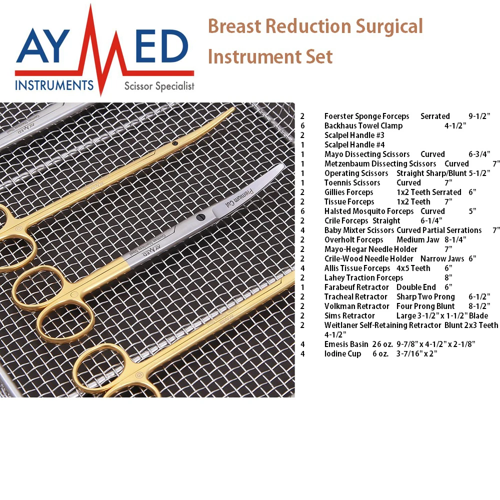

Breast Reduction Surgery Surgical Instrument Set with Tray