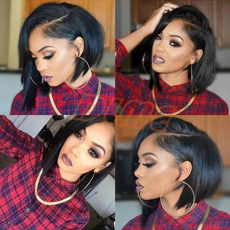 

Synthetic Straight Short Bob Lace Front Wigs Black Color Heat Resistant for Black Women Cheap Wigs Perruque Lace Front Synthetic