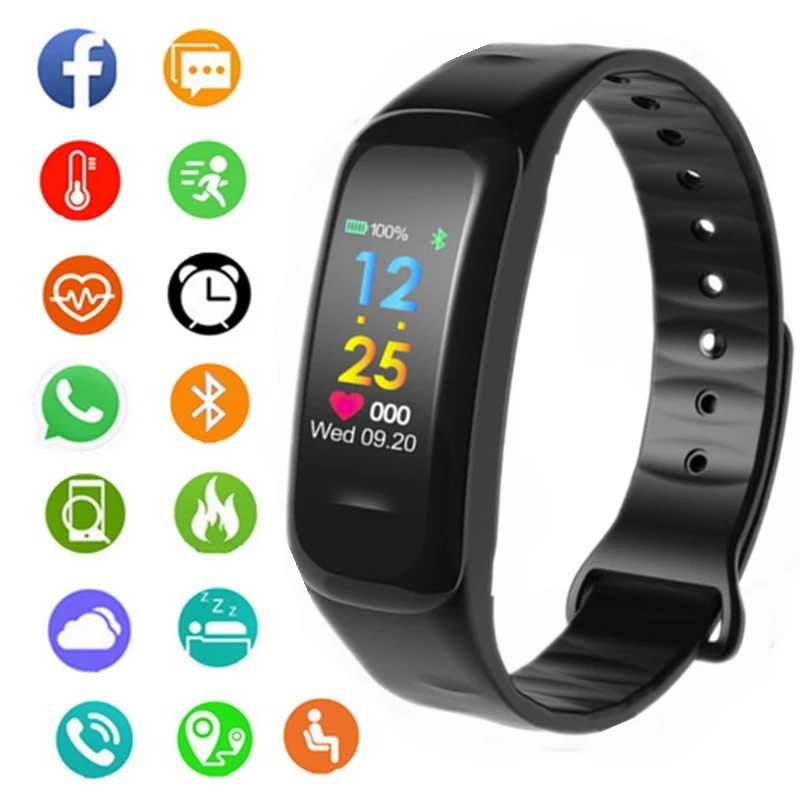 

Women Sport Waterproof Watch Blood Pressure Heart Rate Monitor Smart Watch Men Fitness tracker pedometer Watch For IOS Android