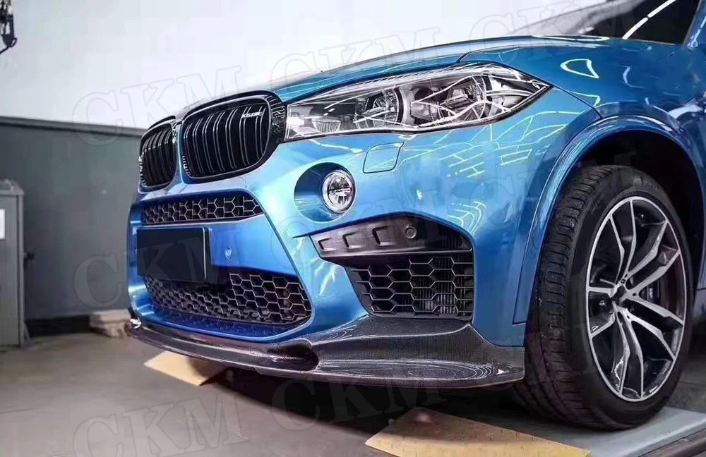 3D Стиль углеродного волокна передний спойлер сплиттер для BMW X5M X6M F85 F86 FRP автомобиль передний бампер