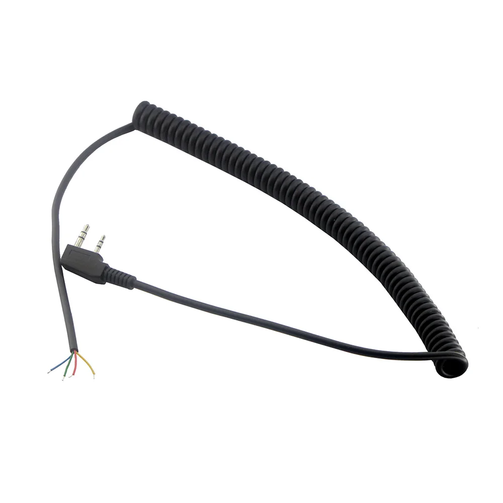 

2 pc DIY 2 pin 4 Wire Speaker Mic Cable Spring Line for Baofeng UV5R Kenwood TK370 Linton YTY