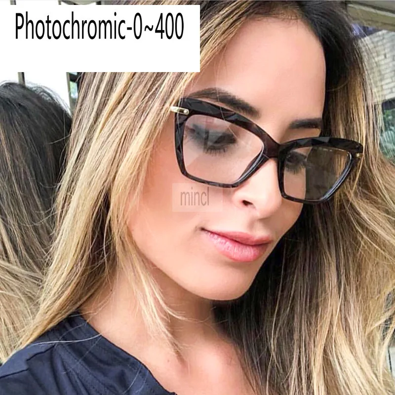 Солнцезащитные фотохромные женские очки для близорукости оправа с цветными
