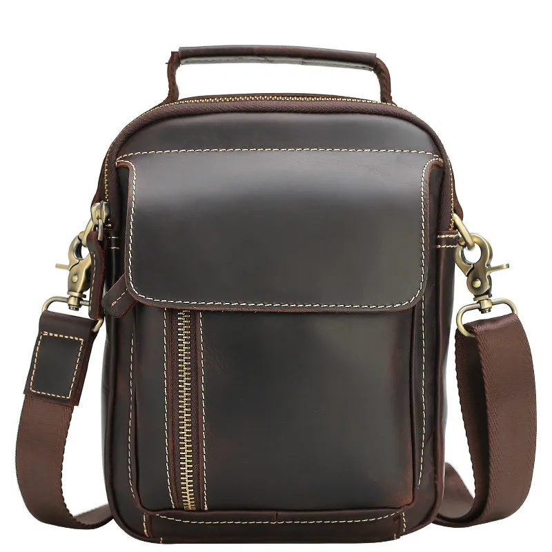

IMIDO vintage top layer genuine leather men messenger bag retro fashion shoulder bag hand bag