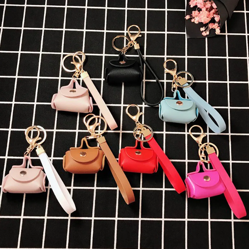 1 PC Fashion Bag Shaped Mini Coin Purse Zipper Small Handbag Decoration Bag Accessory PU Leather Bag Pendant Bag Ornaments