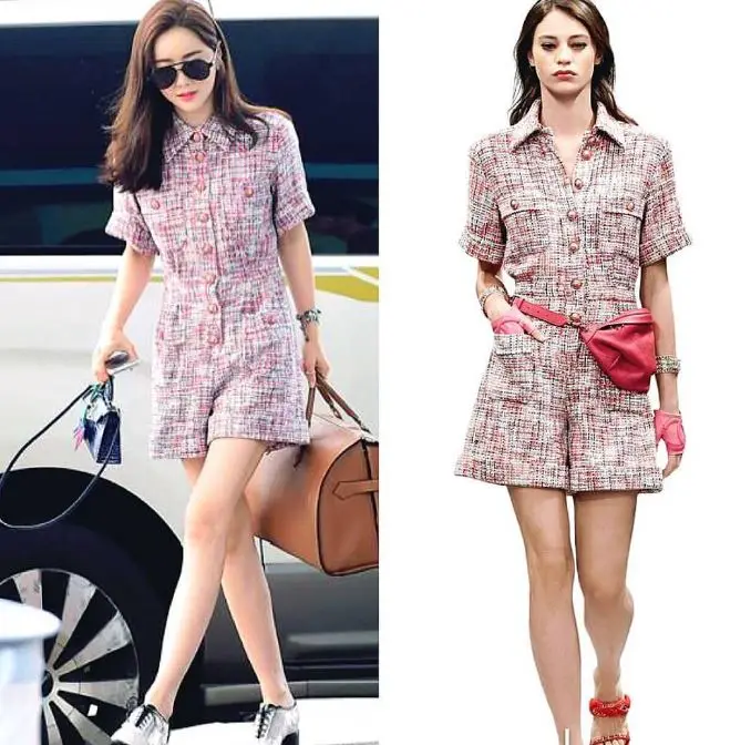 pink tweed playsuit
