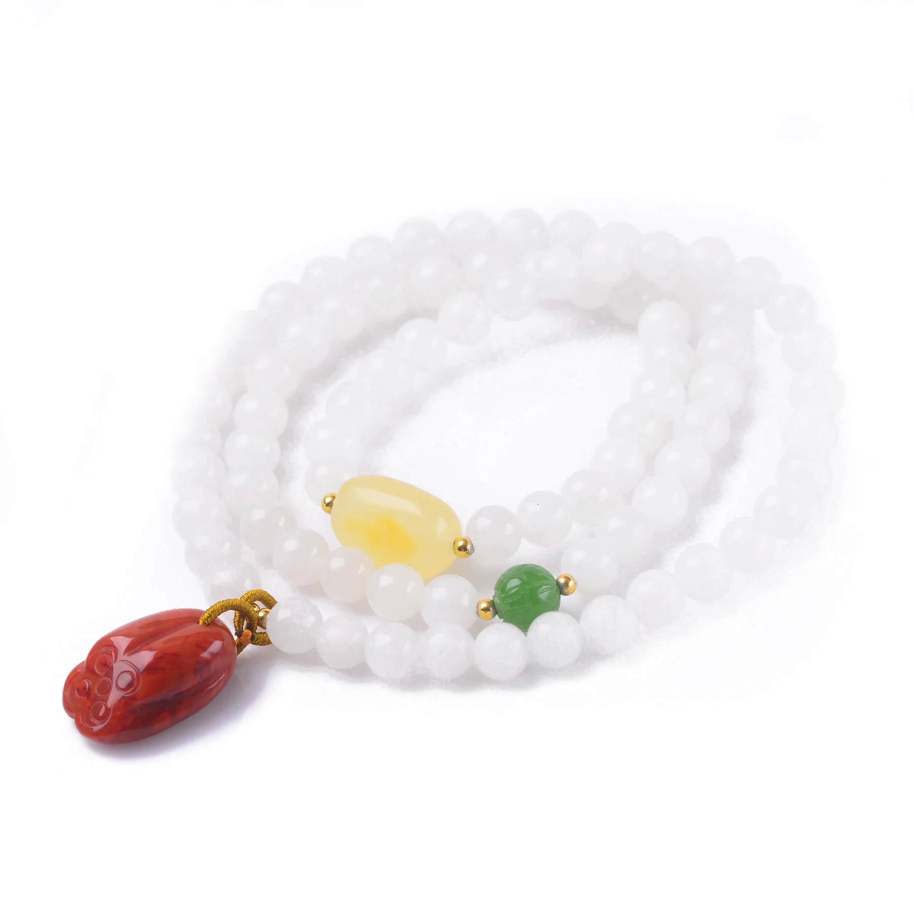 

Handmade Authentic Hetian Crystal Beads Bracelets 7mm