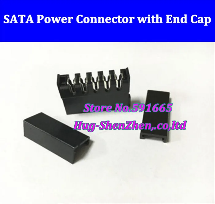 

Free Shipping 10pcs/lot Black SATA 15Pin Female Power Connector With 4 End Cap+ 10 inline