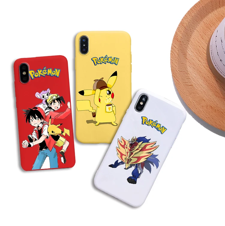 

pokemon go soft Silicone Candy Color cover cell phone case for iPhone X XR XS MAX 6 7 8 plus 6s for Apple best design Housing