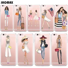 Beautiful sexy lady menina projeto capa de silicone para o iphone 6 6 s 6 mais 6 s Plus 5 5S SE 7 7 Mais Clara e Transparente TPU Celular Capa