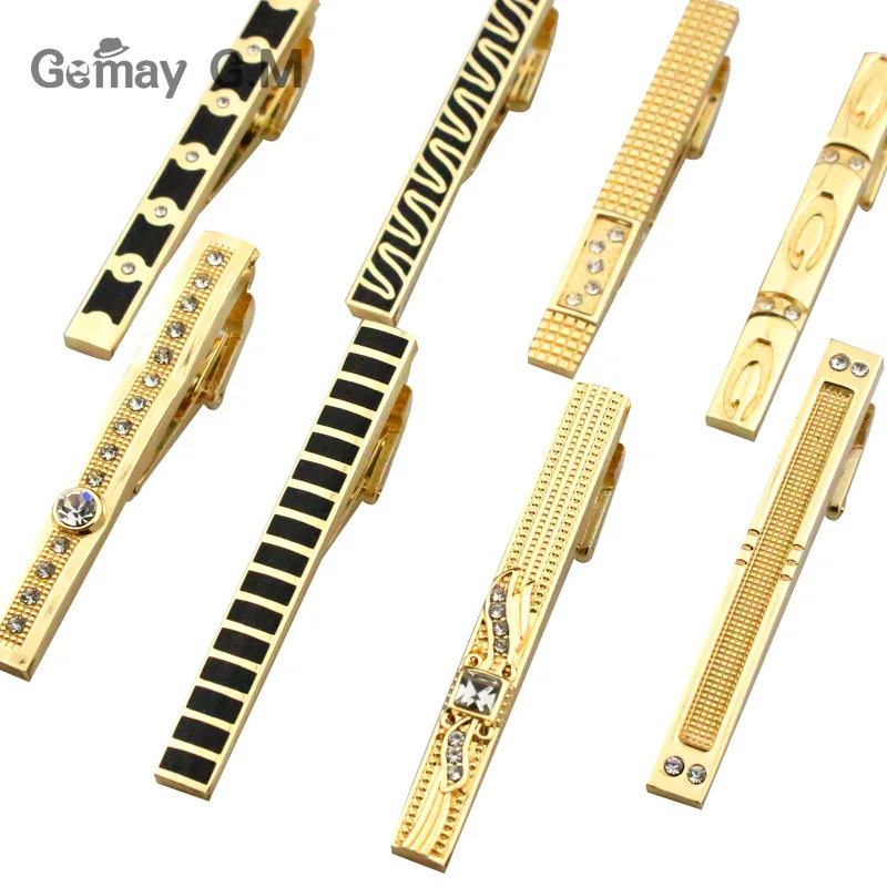 New Gold Tie Clip For Men Classic Meter Tie Clips Alloy Tie Bar Golden