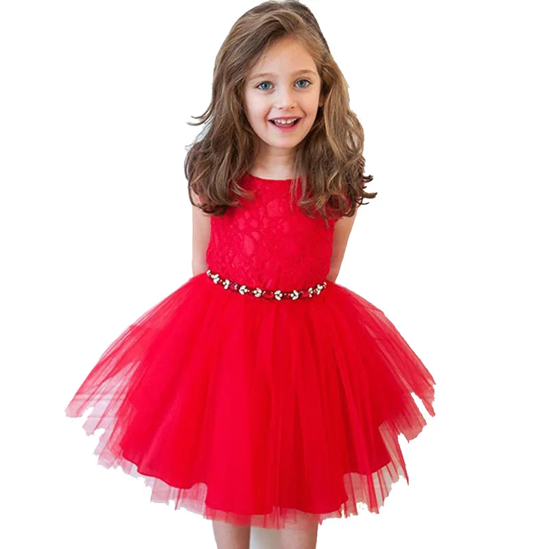Christmas Dress For Girl Clothing Red Lace Children Dresses Baby TuTu