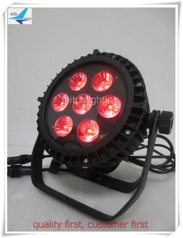 

T-(2 pieces/lot) Free shipping outdoor stage lighting 7x15w rgbwa par 64 led ce rohs