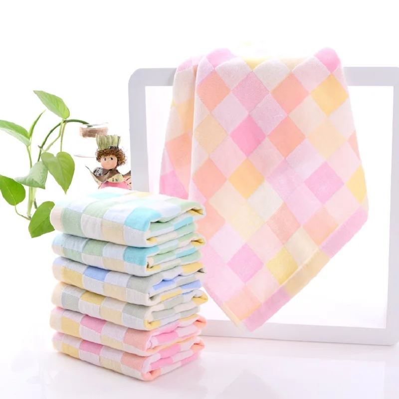 5pcs/lot Baby Handkerchief Baby Towel Square Fruit Pattern Towel  2 Layers Muslin Cotton Infant Face Towel Wipe Cloth 25*50cm