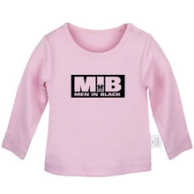 MANNEN IN ZWARTE MIB Punk crooks en kastelen Graffiti Art Pasgeboren Baby T-Shirts Peuter Grafische Lange Mouw Effen kleur Tee tops(China)