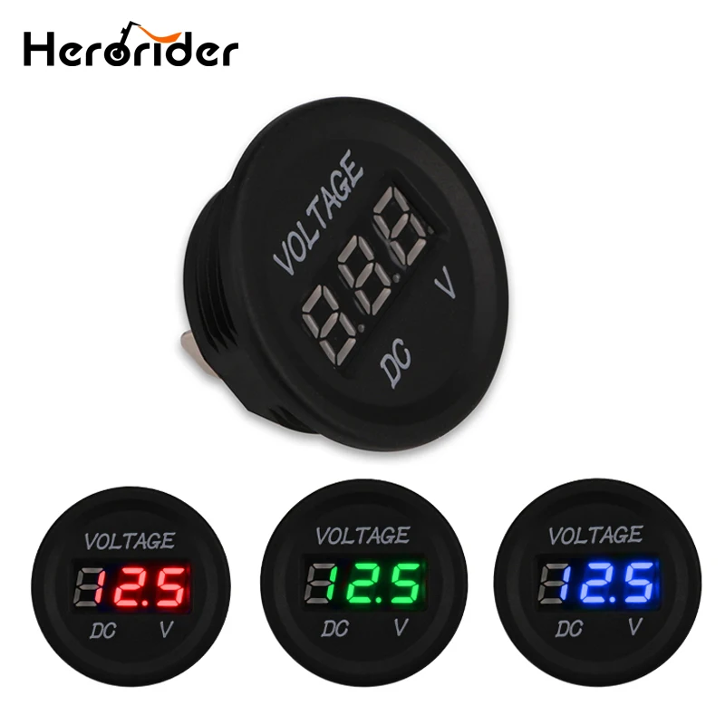

Herorider 12 V-24 V DC LED Digital Display Auto Car Motorcycle voltmeter Metro Waterproof Voltmeter Socket