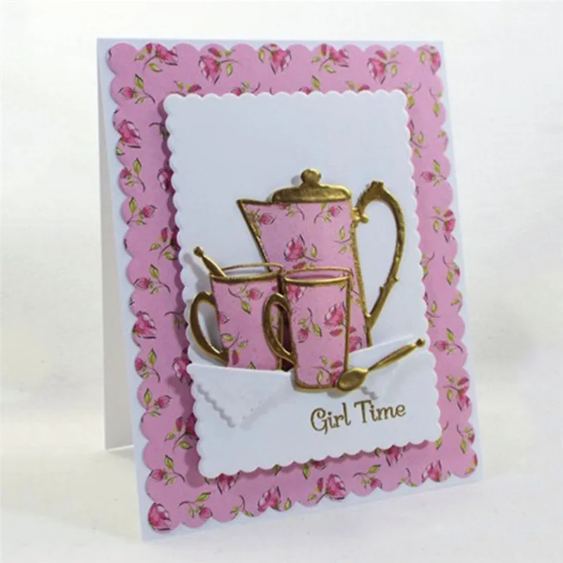 DiyArts Dies Cutting Coffee Drink Set Dies Metal Cutting Dies Paper Craft Die Cut for Scrapbooking Card Making Album DIY