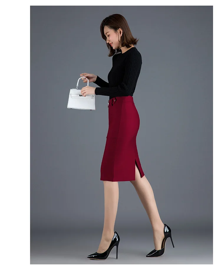 Весной и летом юбка 2019 новый корейский мода Высокая талия сзади чехол для вилок Бедра Юбка femme миди юбка женская одежда